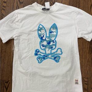 Psycho Bunny Graphic Rabbit shirt Mens Size XL White Pima Cotton
